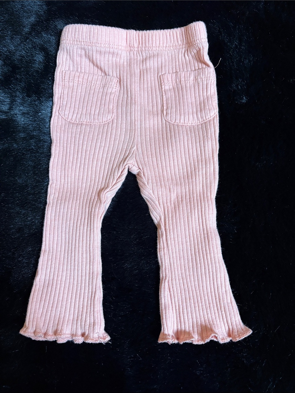 Nicole Miller Light Pink Ribbed Flare Leggings